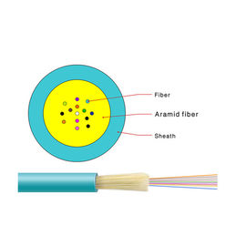 Le câble de fibre optique d'intérieur bleu, 10G 8 à plusieurs modes de fonctionnement creusent la fibre CableGJFJV